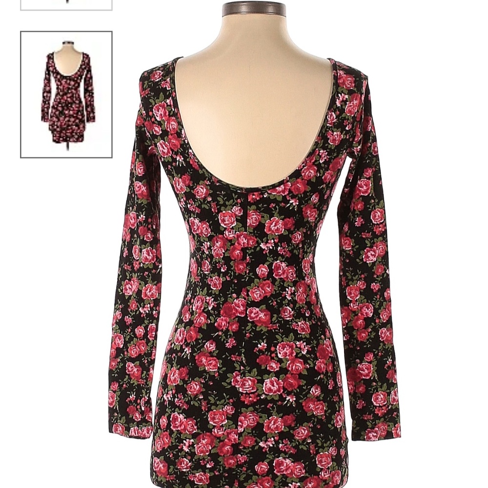 Floral long sleeve mini dress NWOT - Picture 2 of 7